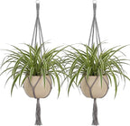 EBOOT 2 Pack 48 Inch Large Macrame Plant Hanger Rope to Hang Flower Pot Plant Holder for Indoor Outdoor Decorations, 4 Legs (Grey)
