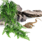 PINVNBY Reptile Plants Hanging Fake Vines Boston Climbing Terrarium Plant with Suction Cup for Bearded Dragons Lizards Crested Gecko Snake Hermit Crab and Tank Habitat Decorations (2 Pack)