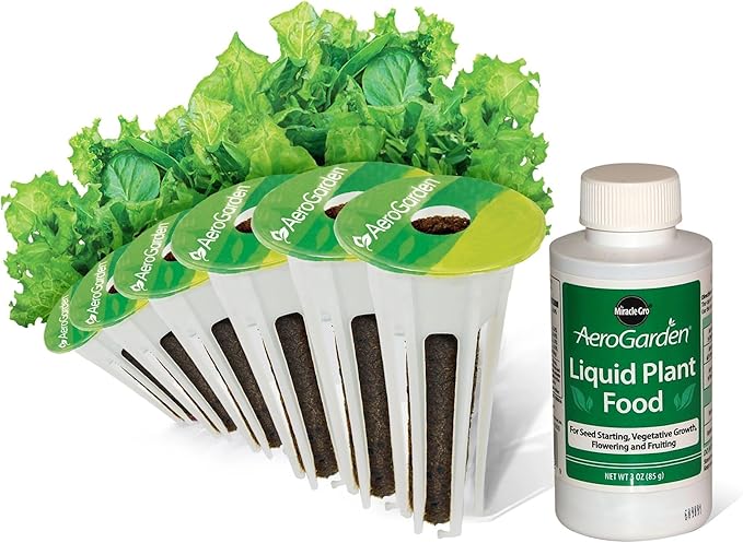 Aerogarden Salad Greens Seed pod Kit with Red and Green Leaf, Romaine and Butter Head Lettuce, Liquid Plant Food and Growing Guide, 6-Pod