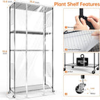 Bstrip Indoor Greenhouse with Grow Light, Indoor Greenhouse Cabinet with 6 Pack 90W Grow Lights with Timer, Mini Green House for Indoor Plant, Seed Starter, Seeding, 35.4"x13.8"x70.8"