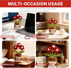 COLTUPWZ Handmade Crochet Red Flowers Birthday Gift for Mom | Mother's Day Gift, Remember I Love You MOM Emotional Support Gift for Mom from Daughters | Home Decor for Living Room, Office