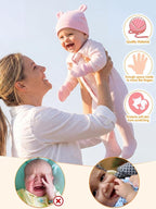 Geyoga 12 Pieces Newborn Hat Mittens Gloves Set Baby Boys Girls Cotton Baby Beanie for 0-12 Months