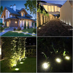 4.6 Inch Diameter Solar Ground Lights, Waterproof Solar Garden Lights, Outdoor Garden Waterproof Bright in-Ground Light, Landscape Lighting for Pathway,Yard,Lawn,Patio,Walkway (8 Pack White Light)