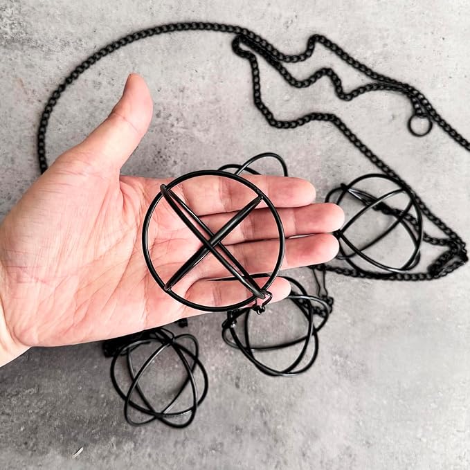 6 Set Air Plants Hanging Holders Black Metal Himmeli Decor Modern Geometric Airplants Planter Air Fern Plants Hanger for for Home for Plant Lovers