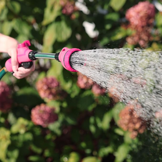 65103-AMZ Sprout 8-Pattern 15" Watering Wand and QuickConnect Product Adapter Amazon Bundle, Raspberry Red