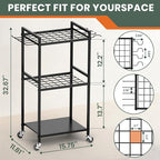 SPACECARE Garden Tool Organizer with Wheels, Yard Tower Rack for Garage Organization and Storage, Up to 35 Long-Handled Tools/Rakes/Brooms, Heavy Duty Steel Garden Tool Stand for Shed, Outdoor, Black