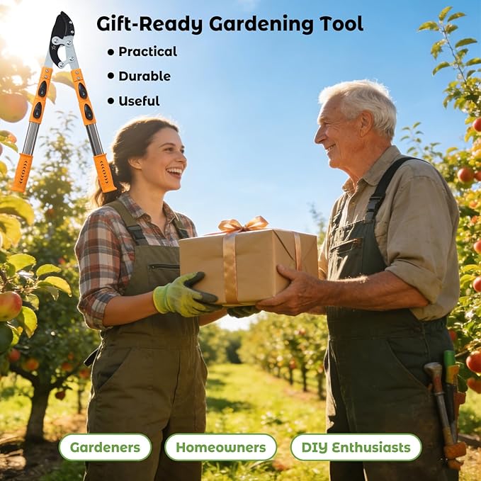 Extendable Loopers for Tree Trimming, 24-42'' Heavy Duty Thick Branches Cutter Lopping Shears with SK5 Steel Blade, Pruning Shears with 1.8” Cut Capacity, Loppers with Compound Action for Gardening