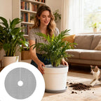 Planter Guard Set ‑ 10 Pieces Cuttable Pot Cover, Includes 10 Stakes Round Grid for Indoor Gardening Moss Protection, Kitten Dog Squirrel Animal Barrier Safety Mesh Garden Accessorie