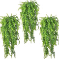 PINVNBY 3 PCS Green Reptile Plants Terrarium Hanging Fake Vines with Suction Cup Artificial Leaves Bearded Dragon Tank Accessories Terrarium Decor for Leopard Gecko Lizard Snake Geckos Chameleon