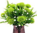 CATTREE Artificial Dandelion Plants, Plastic Flowers Shrubs Bushes Fake Grass Wedding Indoor Outdoor Home Garden Verandah Centerpieces Arrangements Party Decoration Planting Filler - Green 4 Pack