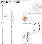 INXUGAO 12 PCS Faux Cherry Blossom Branches Decor 22.83 Inch Fake Artificial Cherry Flowers for Home Indoor Decoration Vase Arrangement Table Living Room Bedroom Spring Decor