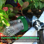 RESTMO Multi-Angle Garden Hose Nozzle with Sprinkler Function, Heavy Duty Water Hose Nozzle with 4 Spray Patterns, Magic Twist and Thumb Flow Control for Garden Watering, Car Washing & Yard, Green