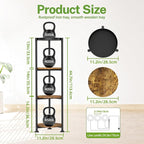 iDavosic.ly 4 Tier Plant Stand Indoor with Grow Light, 30 Inch Tall Vertical Corner Metal Flower Heavy Duty Pot Holder Shelf, Modern Black & Rustic Brown - Round