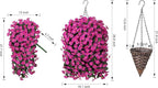 Artificial Silk Hanging Flowers Plants Baskets for Outdoor Decoration, Spring Outside Decoration, Fake UV Resistant Look Real Fuchsia Orchid Trailing Vines for Porch Patio Home