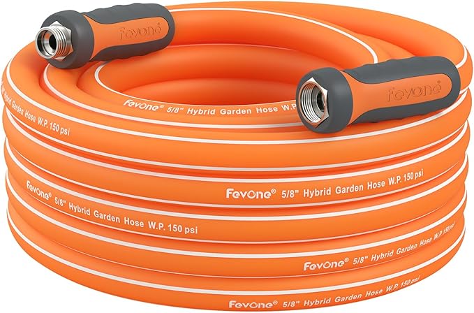 Fevone Water Hose 35 ft, Flexible Garden Hose, No Kinking Water Hose, Drinking Water Safe Hose, 5/8 Inner Diameter Hose, 3/4 Aluminum Fittings with Swivel Handles
