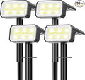 Solar Spot Lights Outdoor, [4 pack/118 LED] 4 Modes Auto On/Off Solar Landscape Spotlights, Ip67 Waterproof Solor Powered Pathway Lights for Outside Yard Garden Walkway Tree Patio (Cool White)