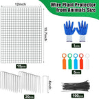 5 Pack Wire Plant Protector, 16"x12" Detachable Metal Plant Protectors Mesh, Garden Plant Protectors for Shrubs Flowers Vegetables to Keep Rabbit & Chicken Animals Out