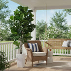 Aveyas 6ft Artificial Fiddle Leaf Fig Tree for Home Decor, 6 Feet Large Faux Plant Fake Ficus lyrata Silk Trees with Pot for Indoor Outdoor House Living Room Office (6 ft Tall Including Raised Pot)