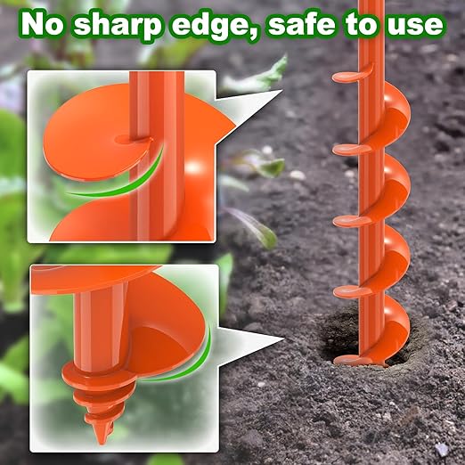 Insaga Auger Drill Bit for Planting 3''x32'' Garden Earth Auger 3mm Thicker Drill Augers for Digging Holes Heavy Duty Auger Post Hole Digger for Bulb, Flowers, Plants - Fits 3/8" Hex Drive Drill