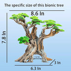 Novelsite Fish Tank Decor- Bonsai Tree of The Forest with Faux Moss- Aquarium Decoration Aquascaping- Made of Sandstone, 8.8 x 4.3 x 7.8 inches