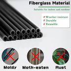20Pcs Plant Support Stakes 17 inch SupKing Garden Orchid Sticks Extended to 3ft 4ft 5ft Plant Poles with Clips for Indoor Outdoor Potted Tomato Rose Amaryllis Vegetables Comes with 20 Ties(Black)