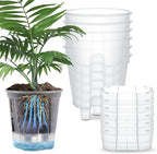 Wonderjune Self Watering Pots for Indoor Plants with Deep Reservoir and High Drainage Holes for Outdoor Plants and Flowers, Bare Root Planter(5.91'',Clear,6 Pcs)