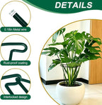 Tall Heavy-Duty 24in Plant Support Stakes - 8 Pack Adjustable Peony Cages & Supports for Outdoor Plants, Half-Round Garden Stakes for Hydrangea, Roses with Extension Stakes