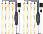 8.6'' LED Plant Growing Light Strips, Full Spectrum 3500K Grow Light for Indoor Plants with 3/9/12H Timer, 10 Dimmable Levels for Seedling Succulent and Plant Shelf, 4 Head 2 Pack