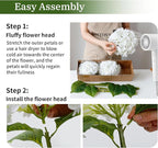 Leftover 3Pcs White Hydrangea Artificial Flowers,21" Full Large Faux Hydrangea Flowers with 3 PCS Butterflies,Latex Real Touch Flowers for Home Decor Floral Arrangements Wedding Bouquets Centerpieces