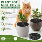 Plant Guards From Cats 8 Pack 11.8 Inch Cuttable Plant Pot Grids with 8 U Pins, Soil Covers to Stop Cat Digging, Keep Indoor Pots Clean, Round Planter Protectors for Homes with Kids and Pets