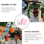 Toyvian Succulent Planting Tools Garden Gadgets Set with 5 Pink Hand Tools for Indoor and Outdoor Gardening, Bonsai and Planting Supplies for Home Garden Care