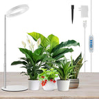Kullsinss Grow Lights for Indoor Plants Full Spectrum, 80 LEDs Plant Light for Indoor Growing with 2 Mounting Options, 6/12/16H Timer, 3 Spectrum Modes, 9.8"-37.4" Height Adjustable Desk Grow Lamp