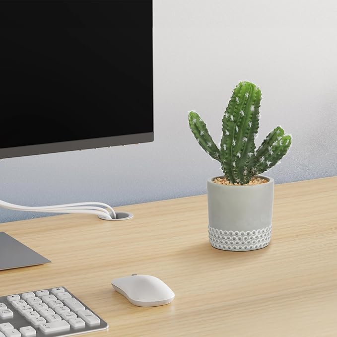DILATATA 13' Small Fake Cactus Plant Potted 'San Pedro Cactus' Faux Cacti for Home Garden Office Decor Housewarming Gifts
