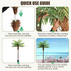 8.5ft Tall Artificial Phoenix Palm Tree for Outdoors Indoor Decor, Large Faux Coconut Silk Palm Tree Tropical Fake Tree Perfect for Outside Patio Poolside Porch Home Office Decor (Set of 2)