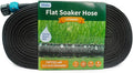 Flat Soaker Hose 75 FT for Garden Beds, 75Ft 1/2" Linkable Consistent Drip Irrigation Hose Save 80% Water, Leakproof Heavy Duty Double Layer Sprinkler Hose