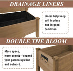 ketive 2-Tier Raised Garden Bed with Legs Outdoor Elevated Garden Box,Storage Shelf,Protective Liner for Backyard,Patio,Balcony,55x42x30in (Brown)
