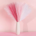 SeptCat 30 Pcs Pink White Pampas Grass Decor: 21.7" Fluffy Faux Small Pampas Grass Artificial Flower Vase Filler for Home Wedding Living Room Wall Party Decoration