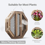 12.8 Inches Staghorn Fern Mounting Kit Orchid Mounting Wood Hanging Plant Frame Wall Planter Plant Holder Basket for Orchids Staghorn Fern Tropical Plants (325x325x60mm)