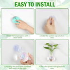 Bunmery 4 pcs Iridescent Window Propagation Stations, Easy to Install Plant Propagation Bulbs with Suckion Cups, No Nails Wall Hanging Planter Propagation Station, Glass Plant Terrarium Vase