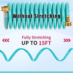 AUTOMAN Recoil Garden Water Hose 15 ft, EVA Curly Water Hose with Brass Connectors,Garden Hose Coil,Includes 7-Pattern Function Sprayer,Retractable,Corrosion Resistant Garden Coil Hose.