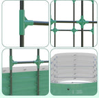 Galvanized Raised Garden Bed with 96" Tall Vertical Arch Trellis – Expandable Rust-Resistant Planter Box for Outdoor Plants, Flowers, Herbs & Vines – Includes Plant Clips, Drainage Netting,Green