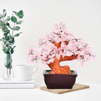 Feng Shui Natural Rose Pink Quartz Crystal Money Tree Bonsai Style Decoration for Wealth and Luck (Pink)