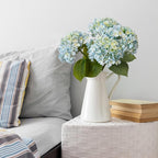 Leftover 4 Pcs Light Blue Hydrangea Artificial Flowers,21" Real Touch Faux Hydrangea Flowers and 3 PCS Butterflies for Hydrangea Decor,Floral Arrangements for Centerpiece Table Decorations,Home Decor