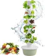 Hydroponics Tower Indoor Growing System Vertical Garden Planter Indoor Smart Garden Kit with Pump and Movable Water Tank,for Herbs, Fruits and Vegetables 7Layer-NoLight