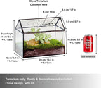 NCYP Glass Terrarium with Lid and Air Holes for Snails - 10.2" x 5.9" x 8.2" House Shape Geometric Clear Terrarium, Indoor Tabletop Decor Black (Plants Not Included)