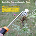 SIXCAR Weed Remover Tool,Portable Garden Weeder Tool,New Gardening Weeding Tools,for Garden Hand Tools for Vegetable Gardening Backyard Farm Planting & Uprooting Weeding Tool (Rubber Handle)