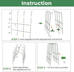 Cucumber Trellis for Raised Bed, 63" Heavy Duty U-Shape Garden Trellis for Climbing Plants Outdoor, Rustproof Plastic Metal Arch Vegetables Trellis Plant Support for Vine, Fruits, Beans and Flowers