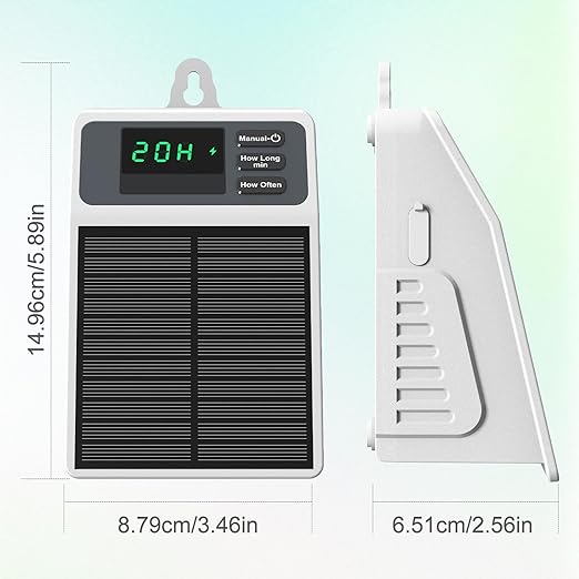 Automatic Solar drip Irrigation System (Solar/USB-C Dual Power), DIY Solar Watering System with Programmable Timer for 10 Potted Plants, IPX5 Auto Watering Kit for Indoor, Balcony, Garden & Vacation