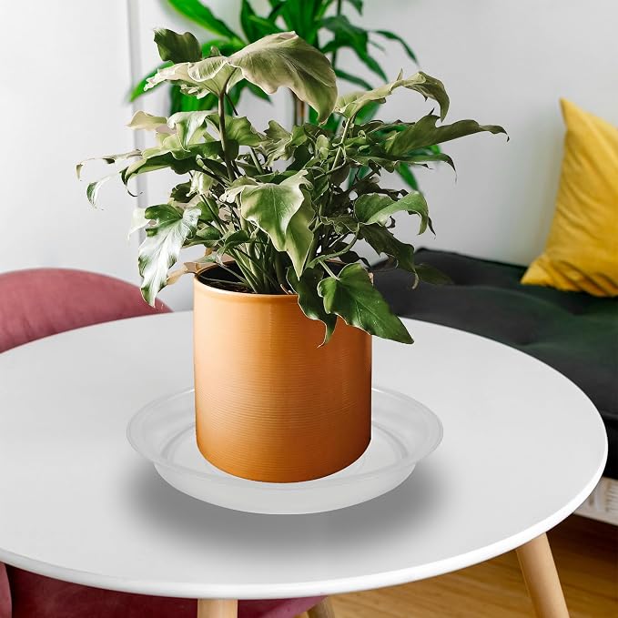 12 Pack 10 Inch Round Plant Saucers for Less 8 Inch Pot Indoors Outdoors Plant Trays for Pots Planter Saucer Plastic Drip Tray Planter Water Tray (Clear, 10"(12pcs))