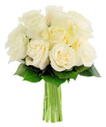 KaBloom - Bouquet of 12 Fresh White Roses (Farm-Fresh, Long-Stem) - Fresh Flowers for Birthday, Valentine's & Mother's Day
